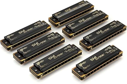 Fender 099-0702-049 Blues Deville Harmonica, 7-Pack with Case