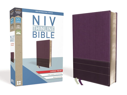 NIV Thinline Bible Large Print - Purple Soft Leather