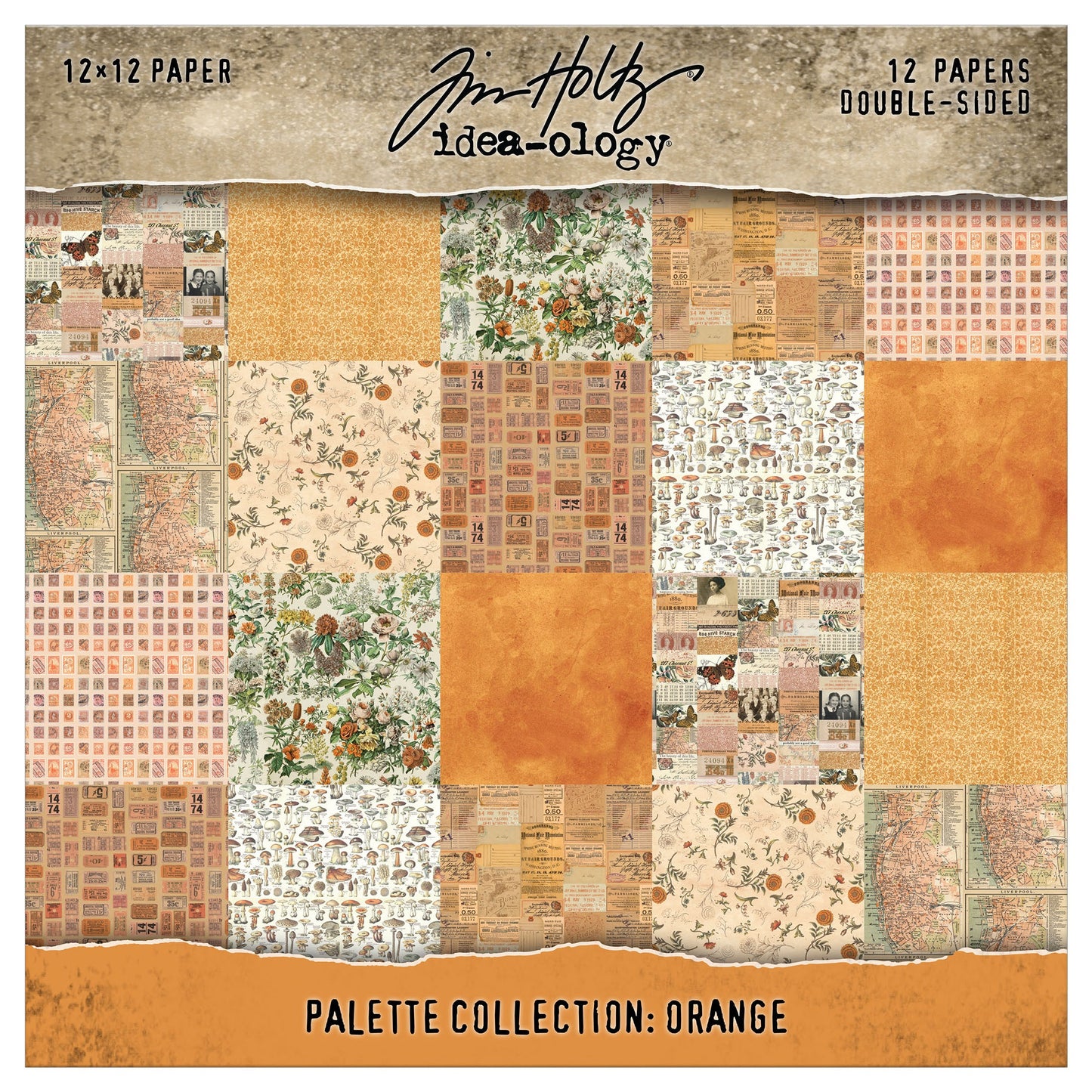Tim Holtz Idea-ology 12"x12" Paper Palette: Orange