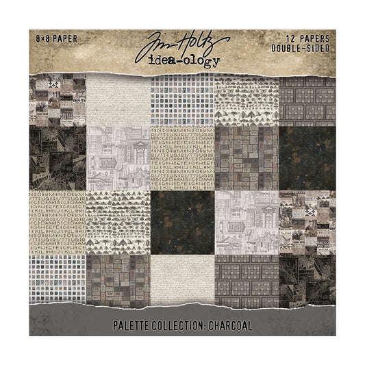 Tim Holtz Idea-Ology Palette Paper Charcoal 8x8