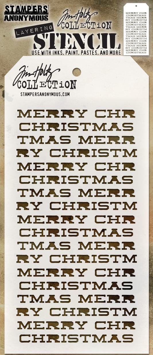 Stampers Anonymous & Tim Holtz Layering Stencils - Merry Christmas