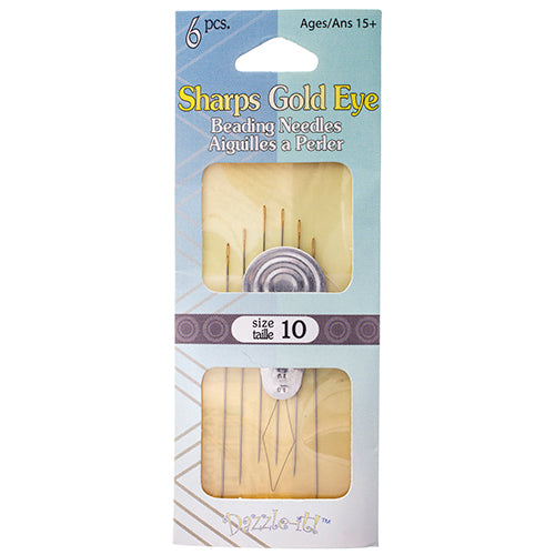 Sharps Gold Eye Beading Needle, Size 10