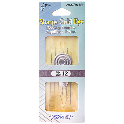 Sharps Gold Eye Beading Needle - Size 12
