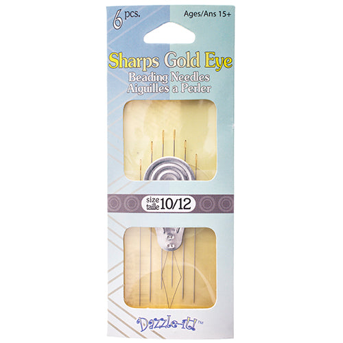Sharps Gold Eye Beading Needle - Size 10/12