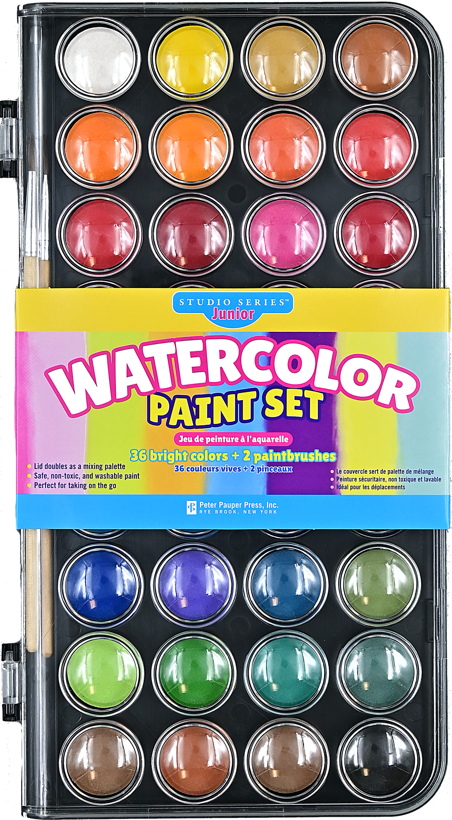 Peter Pauper Press - Studio Series Junior Watercolor Paint Set (36 colors)