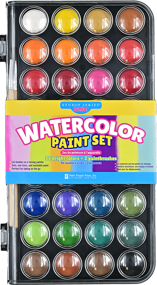 Peter Pauper Press - Studio Series Junior Watercolor Paint Set (36 colors)