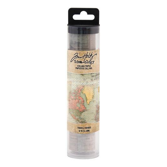 Tim Holtz Idea-Ology Collage Paper 6x6" yards - Travel