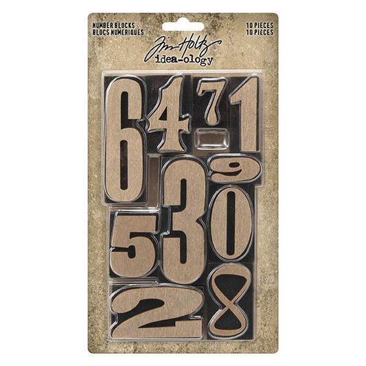 Tim HOltz Idea-ology Number Blocks 10 pcs