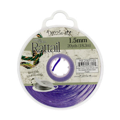 Rattail Cord w/ Re-Useable Bobbin : 20 Yards, 1.5mm