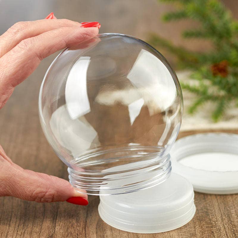 Factory Direct Craft - Clear Acrylic Snow Globe Jar - 4 inch diameter