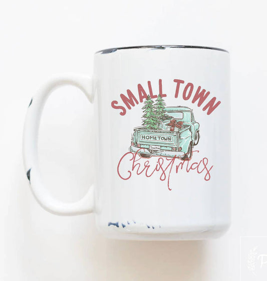 Ash & Co Collective - Rustic Boho Christmas Coffee Mug : Small Town Christmas