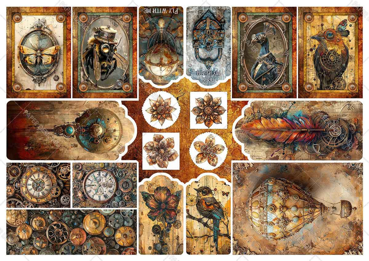Paper Designs : Steampunk Age Collection Vellum Paper Kit A4