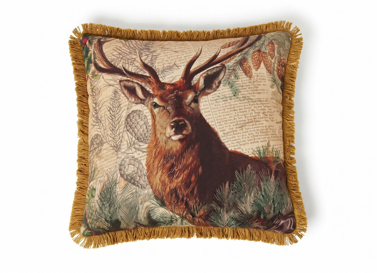 WOVEN DEER 18"X18" PILLOW