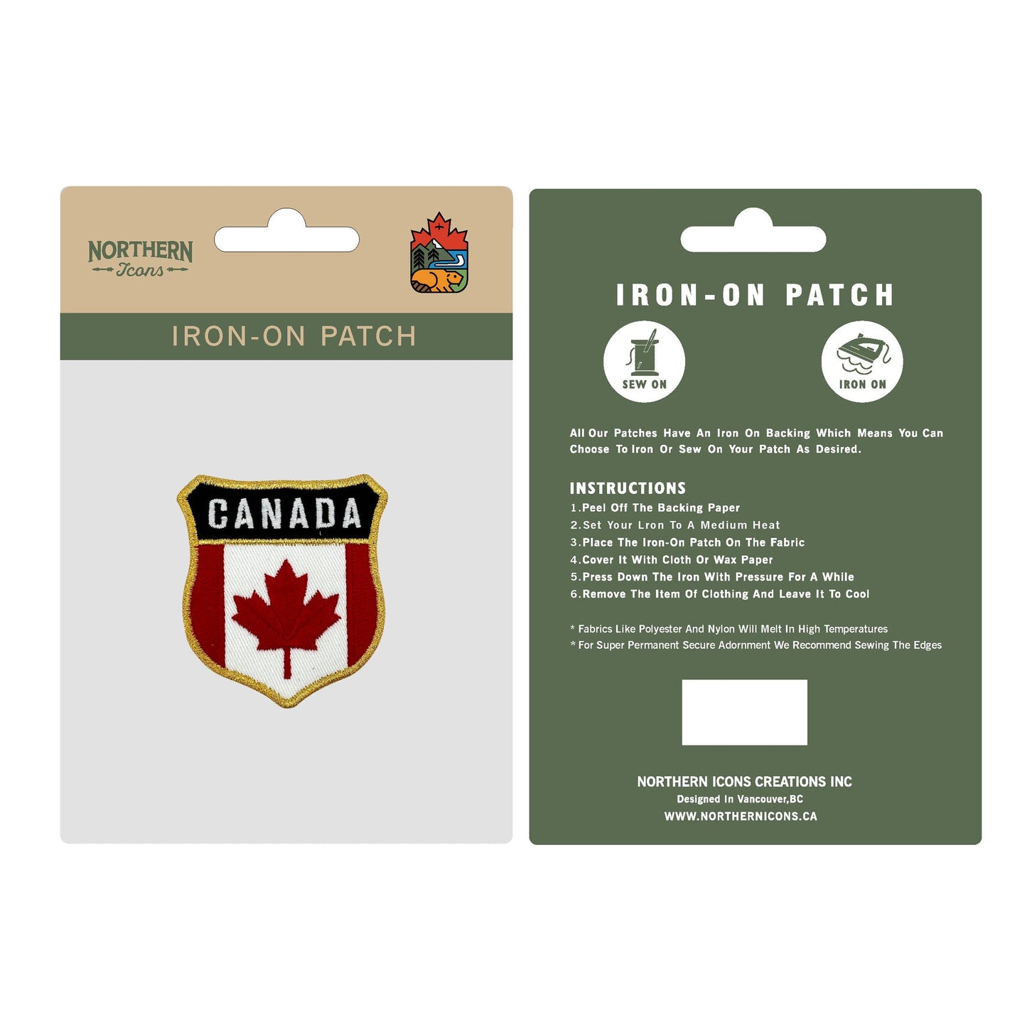Northern Icons Canada Canada iron-on embroidery patch
