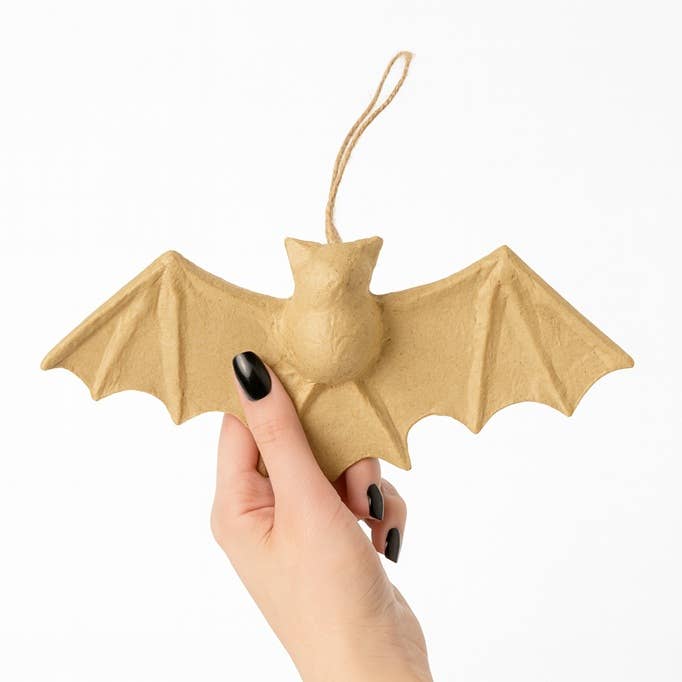 Factory Direct Craft - Premade Unfinished Paper Mache Halloween Bat - 8-1/2" x 4"