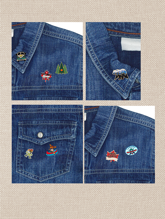 Enamel Pin Camping, Lake, Trails