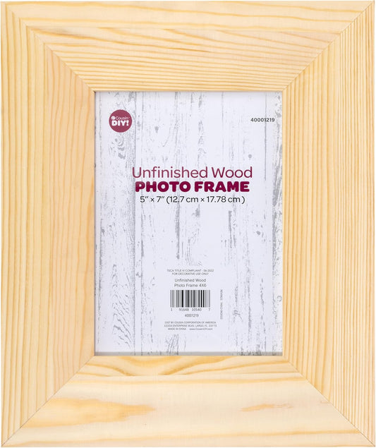 CousinDIY Unfinished Wood Photo Frame 5x7"