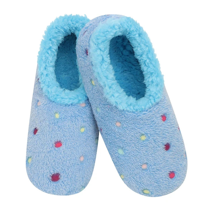 Snoozies! - Lotsa Dots Blue Slippers - Size Variety