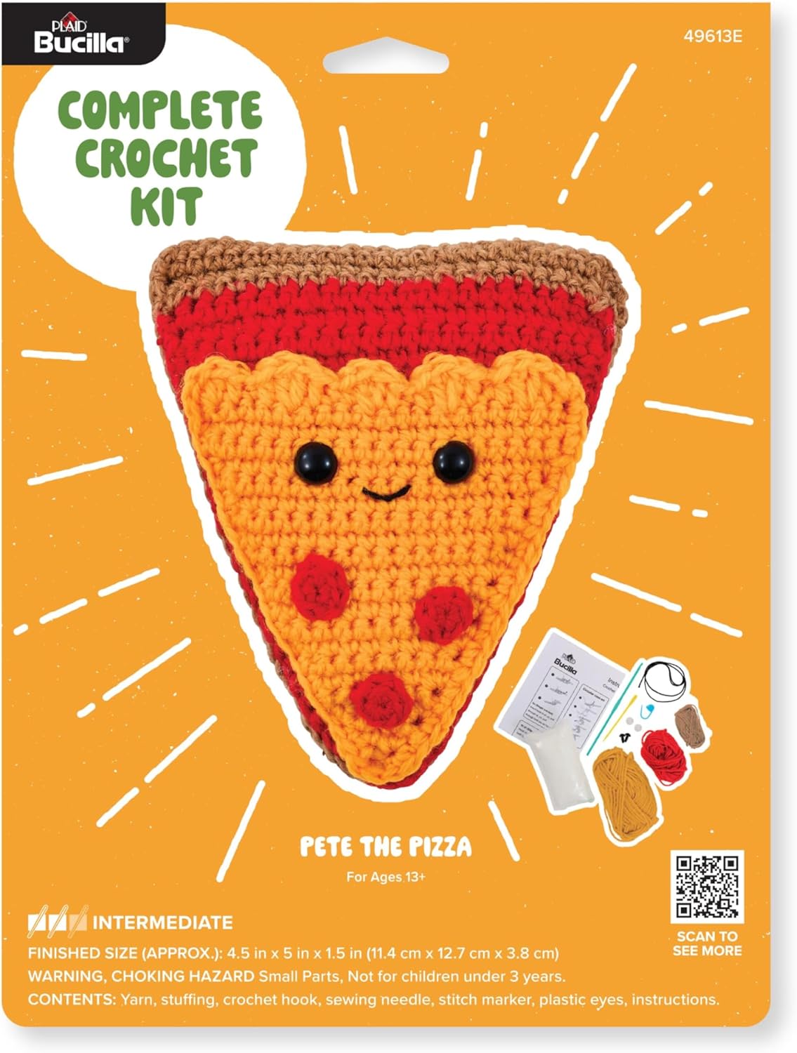 Bucilla Pete The Pizza Complete Crochet Kit