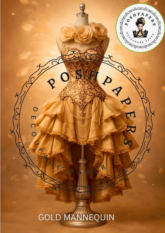 Posh Papers - Gold Mannequins 53x73 cm
