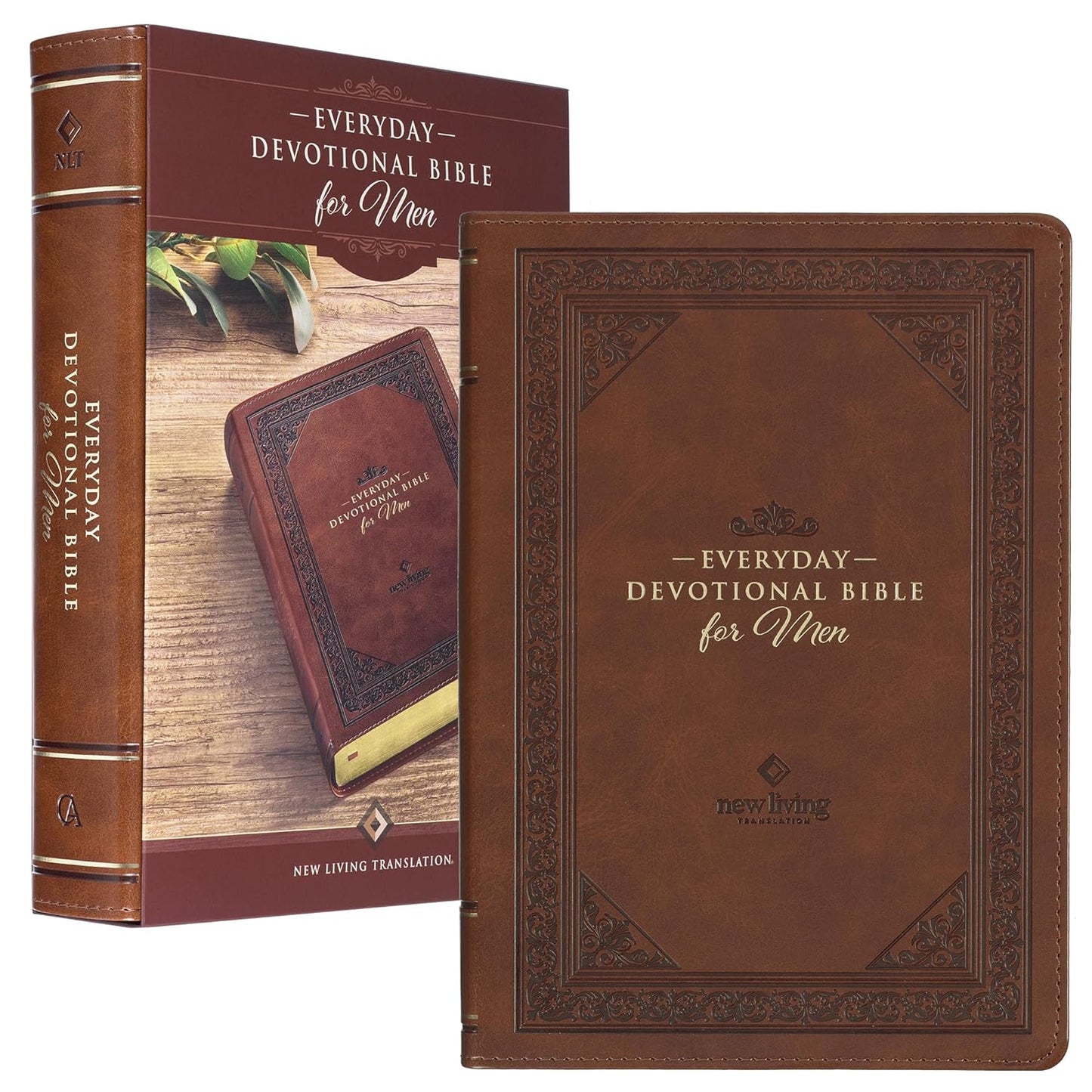 NLT Holy Bible Everyday Devotional Bible for Men - Vegan Leather