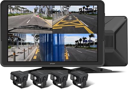 GEKOGEAR ORBIT T100 4 CHANNEL 1080P DASHCAM FOR TRUCKS WITH 10.1" IPS SCREEN