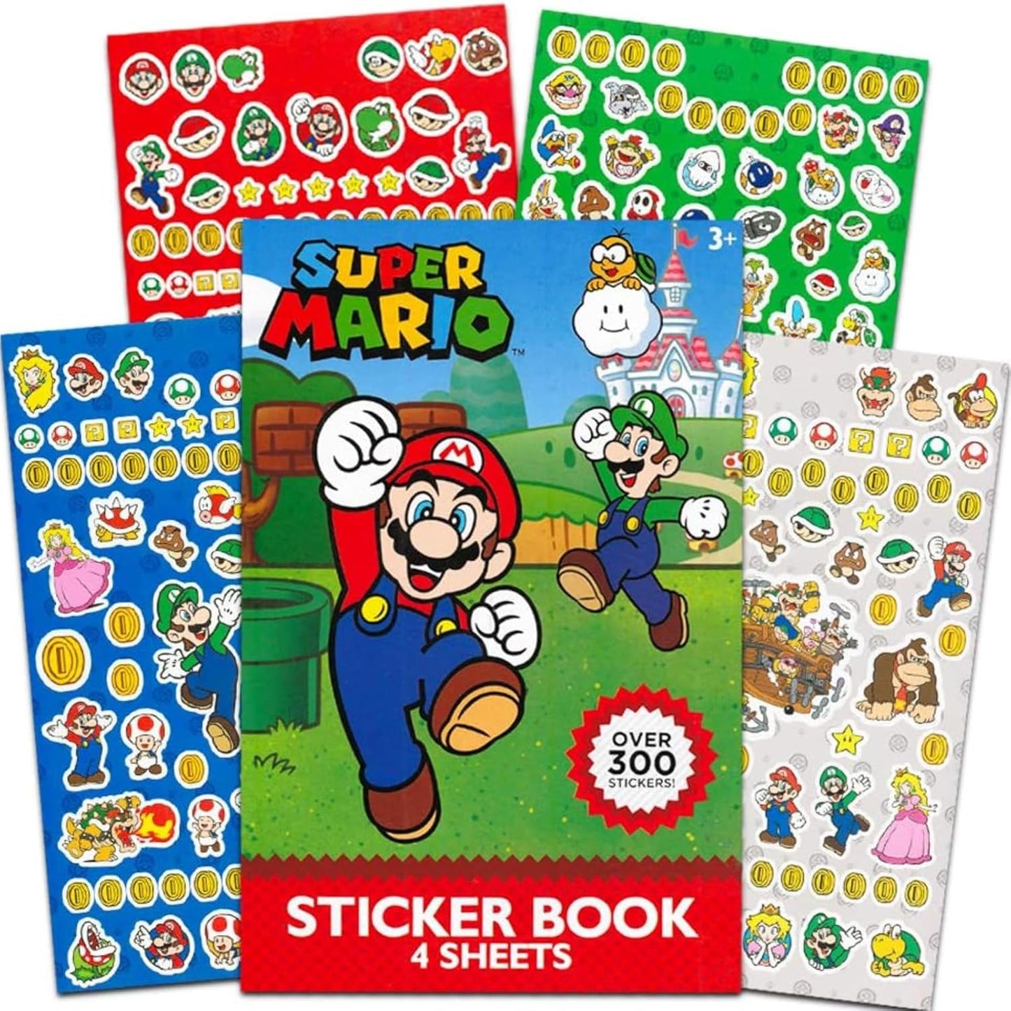 Super Mario : Sticker Book, 4 Sheets & 300 PLUS Stickers