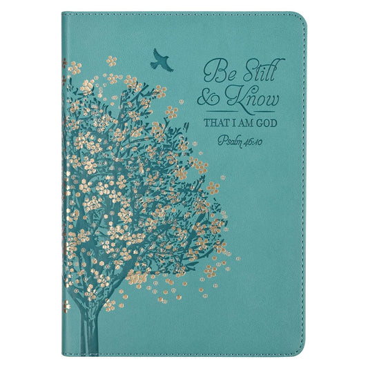 Be Still & Know Teal Faux Leather Classic Journal - Psalm 46:10