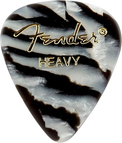 FENDER ZEBRA HEAVY CELLULOID 12 PICK PAK