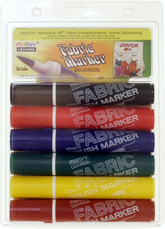 MARVY FABRIC MARKER 6 PK