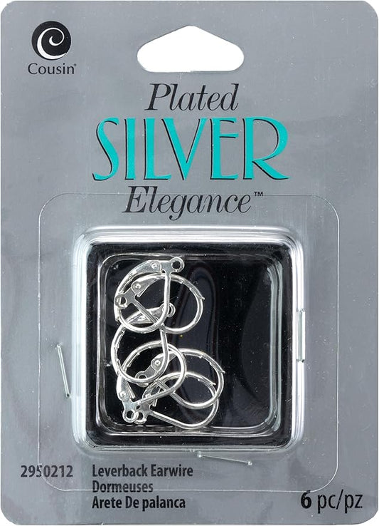 Plated Silver Leverback Earwire