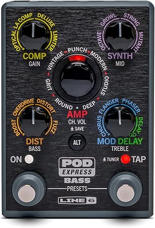 Line 6 POD Express Bass Multi Effects and Amp Modeling Processor, Looper, USB-C Interface, Software Editor (2025 Model)