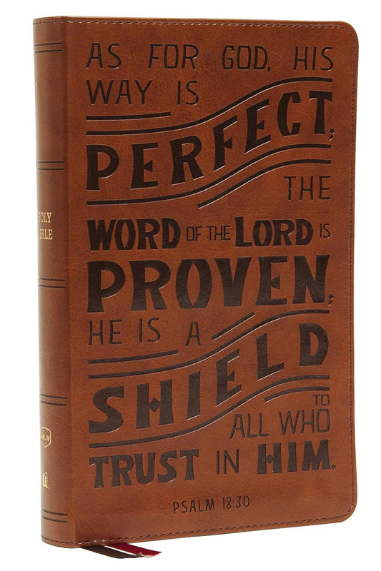 NKJV Personal Size Reference Bible - Tan Verse Art Hardcover