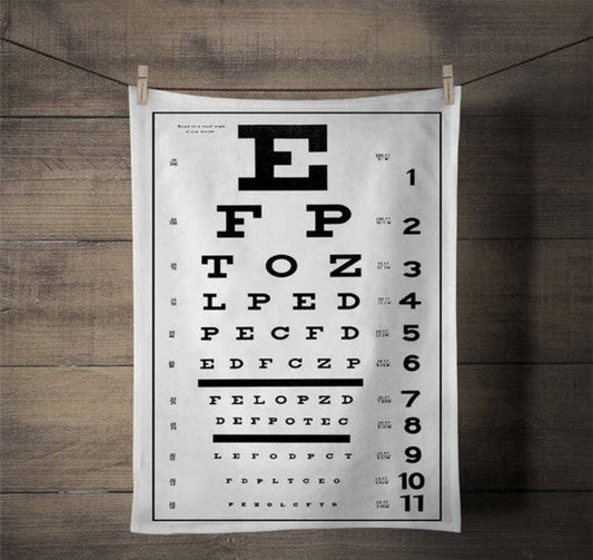 Monahan Papers - Screen Printed Eye Chart Tea Towel