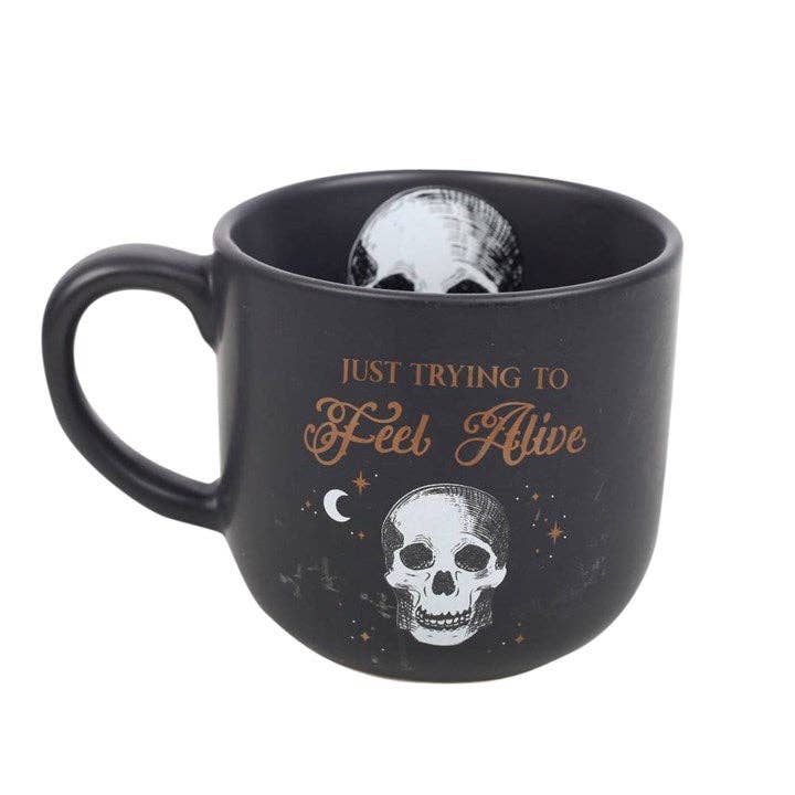 Something Different : Trying To Feel Alive Skull Mug