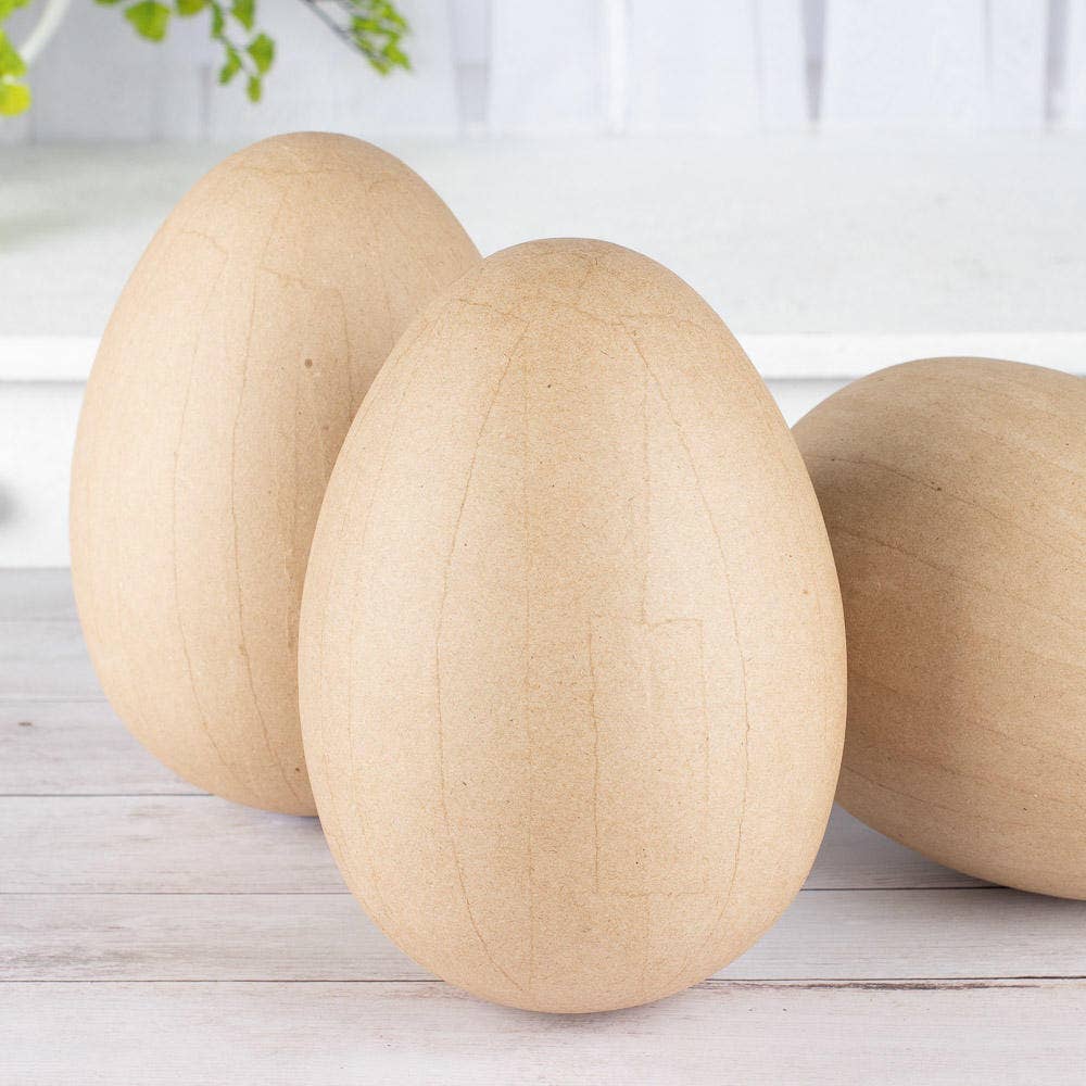 Factory Direct Craft - Large Unfinished Paper Mache Egg - 8" x 6" Dia.