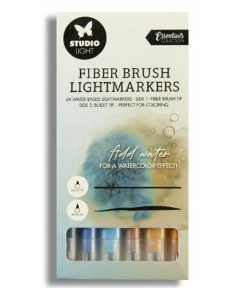 Studio Light Fiber Brush Lightmarkers - Cool Colours 6pc