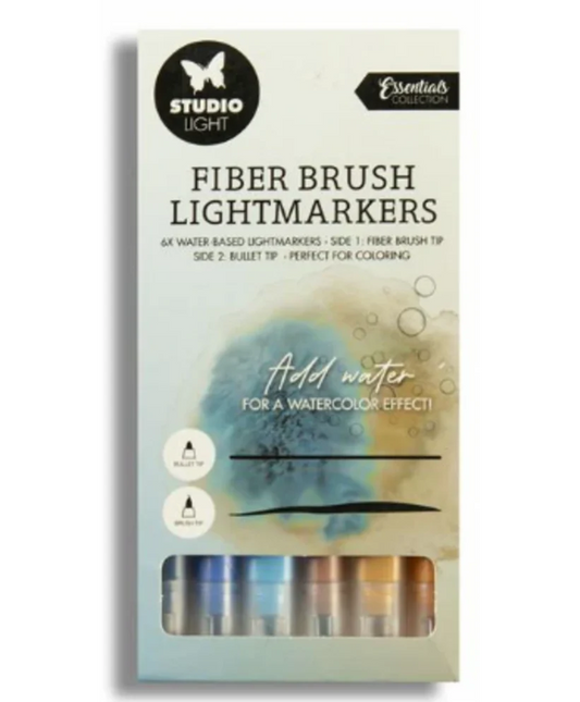 Studio Light Fiber Brush Lightmarkers - Cool Colours 6pc