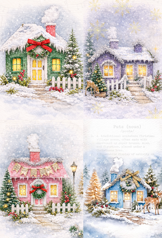 Decoupage Queen - Shannon, Putz House Four Pack A4 & A3 Rice Paper