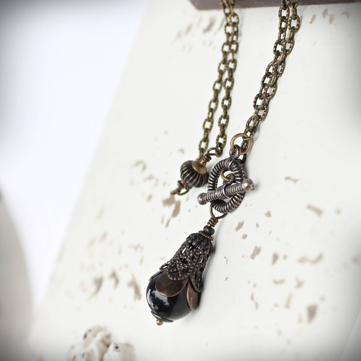 Circa 1890 - Black Onyx Pendulum Necklace | Success & Harmony