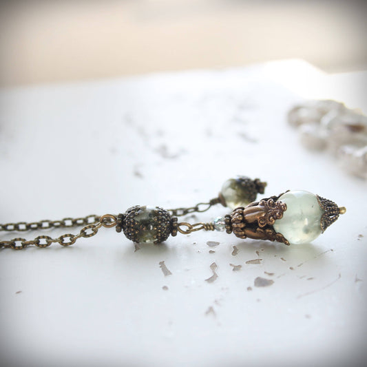 Circa 1890 - Prehnite Vintage Style Jewelry Pendulum | Wisdom & Intuition