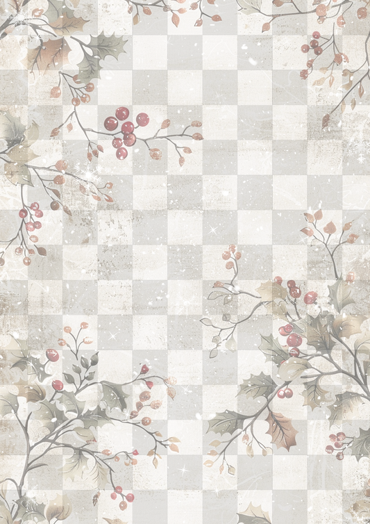 Decoupage Queen - Iveta Ziedina, Christmas Checks A4 & A3 Rice Paper