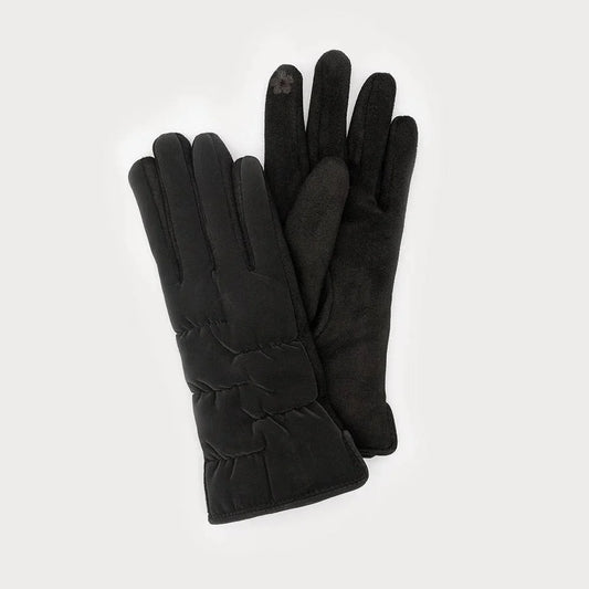 Matte Quilted Gloves Black