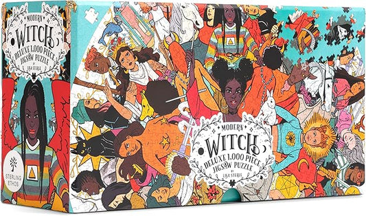 Sterling Ethos Modern Witch Tarot Puzzle by Lisa Sterle (1,000 Piece Round Jigsaw Puzzle & Exclusive Art Print)