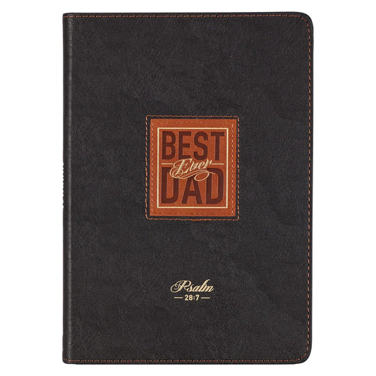 Best Dad Ever Brown Faux Leather Inspirational Journal