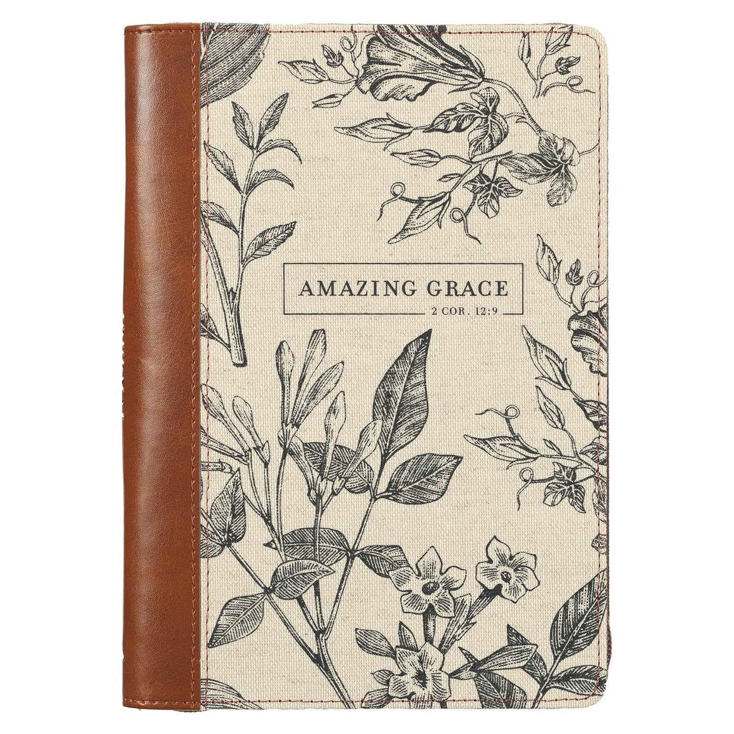 Inspirational Faux Leather Notebook , Zipper Closer