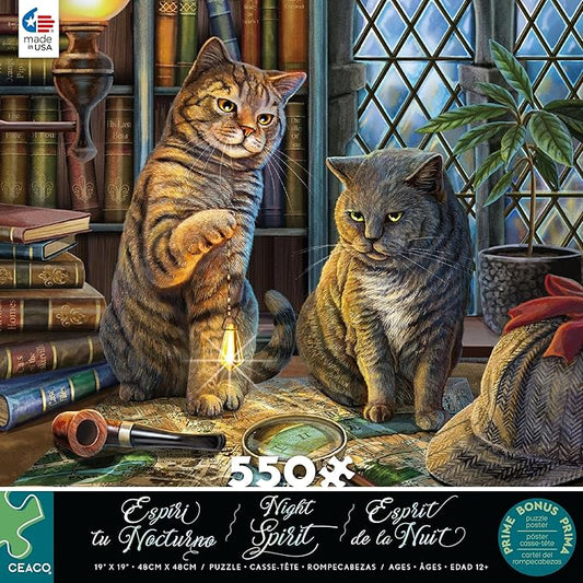 Ceaco - Night Spirit Collection - Purrlock Holmes - 550 Piece Jigsaw Puzzle