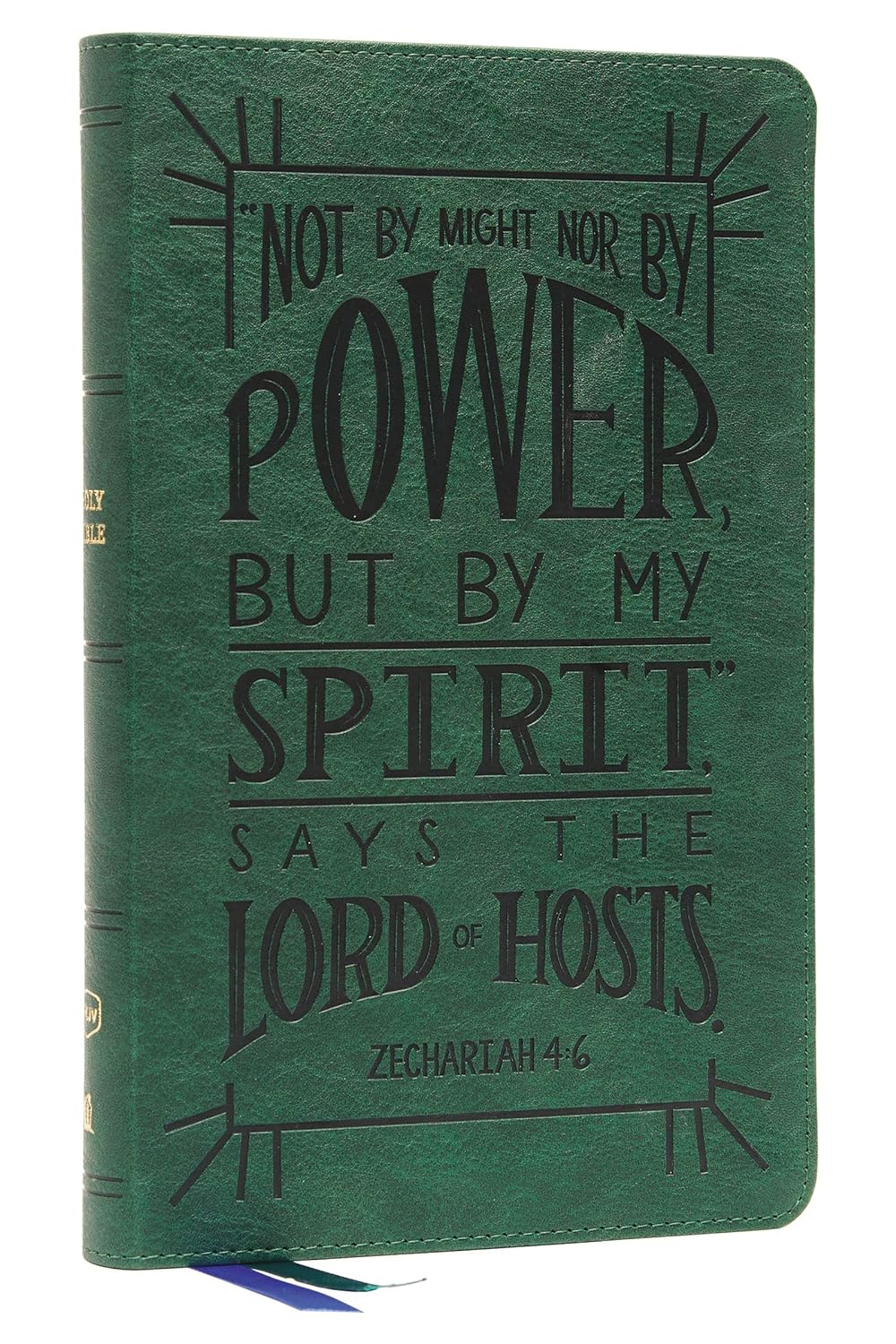 NKJV Verse Art Cover Thinline Youth Edition, Green Leather Soft