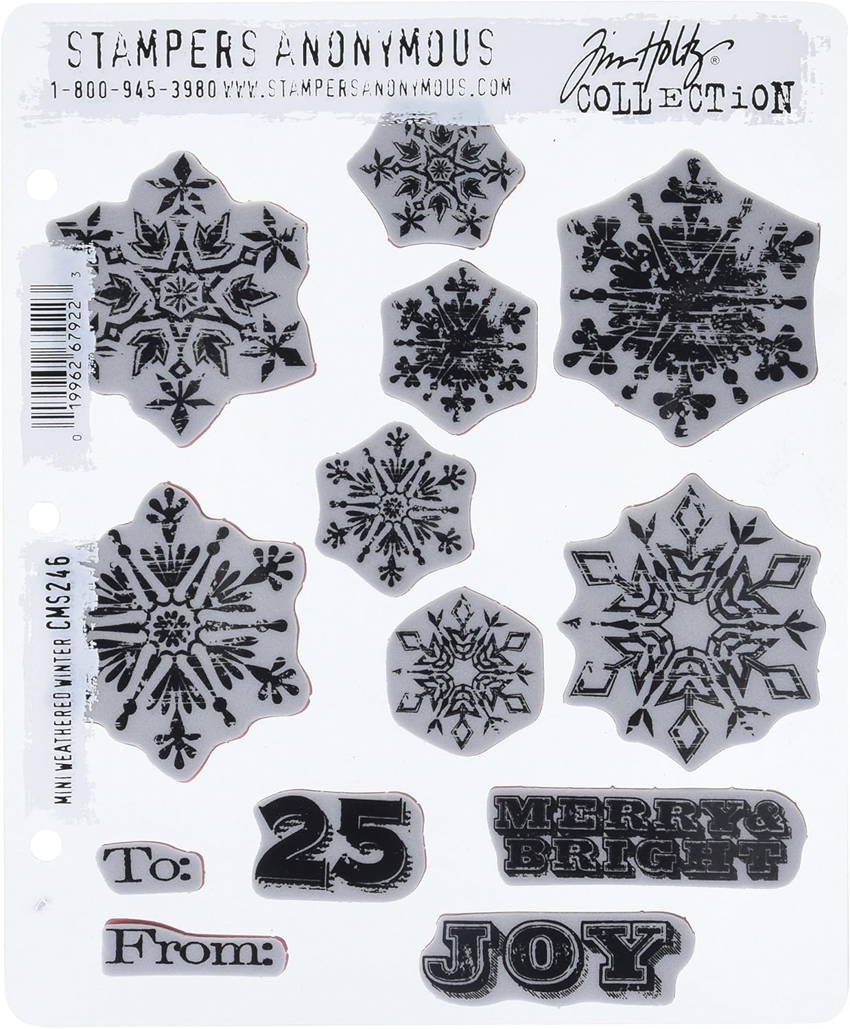 Stampers Anonymous & Tim Holtz : Cling Mounted Rubber Stamp Set - Mini Weathered Winter