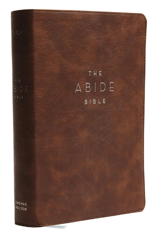 NKJV Abide Bible w/ Red Letter Leathersoft Brown